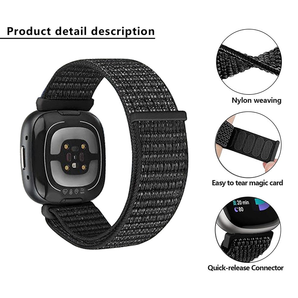 Mega Slidstærk Nylon Universal Rem passer til Fitbit Smartwatch - Orange#serie_4