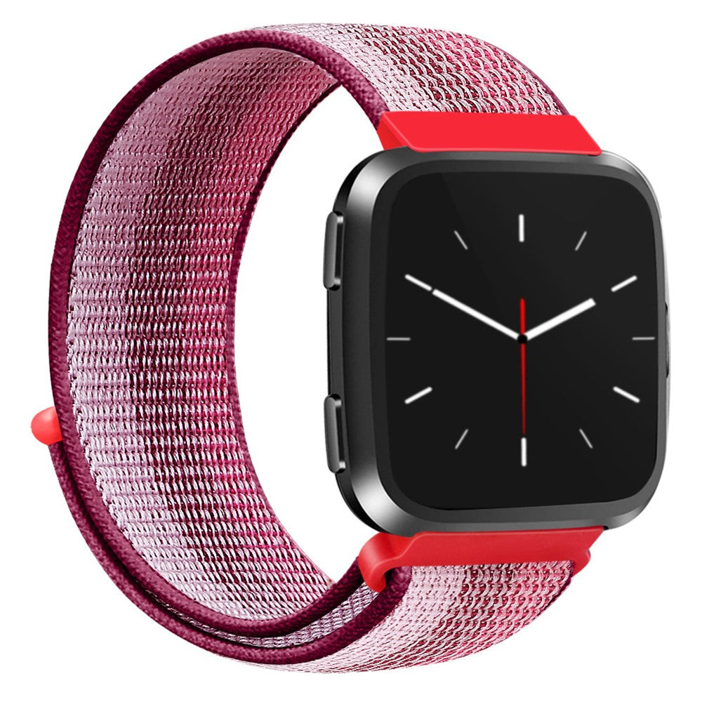 Mega Slidstærk Nylon Universal Rem passer til Fitbit Smartwatch - Rød#serie_9