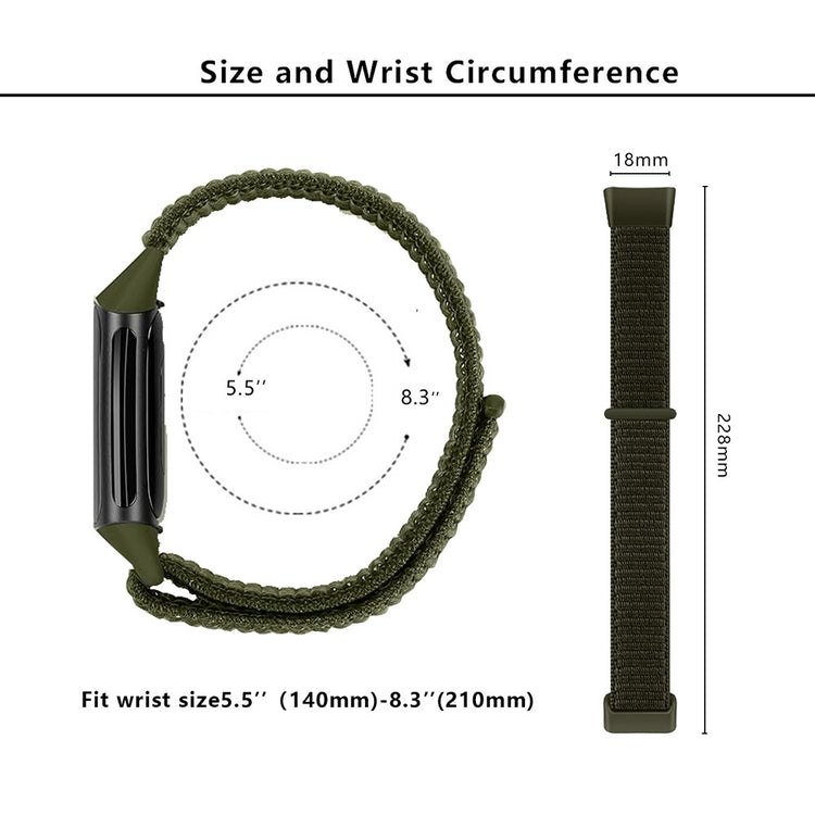 Pænt Nylon Universal Rem passer til Fitbit Charge 5 / Fitbit Charge 6 - Grøn#serie_6