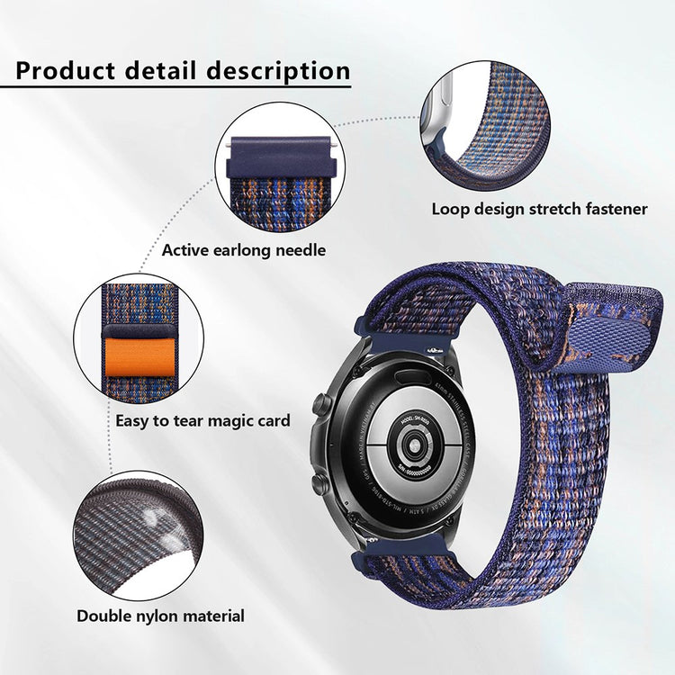 Rigtigt Pænt Nylon Universal Rem passer til Smartwatch - Sort#serie_4