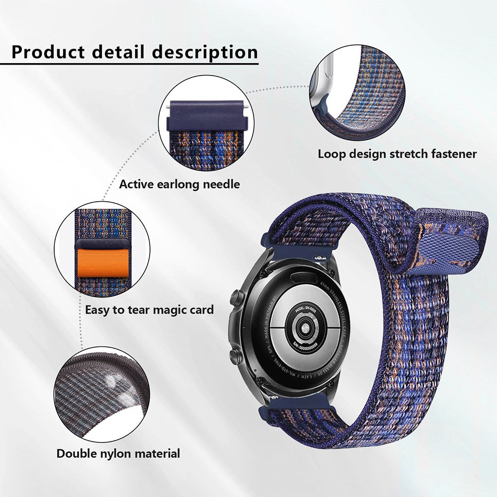 Rigtigt Pænt Nylon Universal Rem passer til Smartwatch - Blå#serie_9