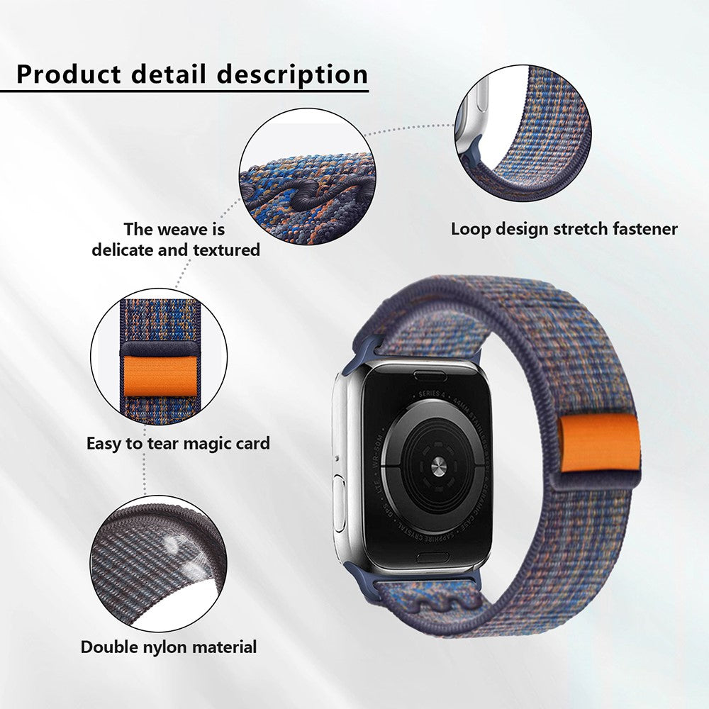 Meget Fed Nylon Universal Rem passer til Apple Smartwatch - Blå#serie_2