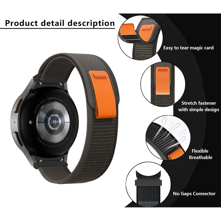 Vildt Holdbart Nylon Universal Rem passer til Samsung Smartwatch - Sort#serie_3
