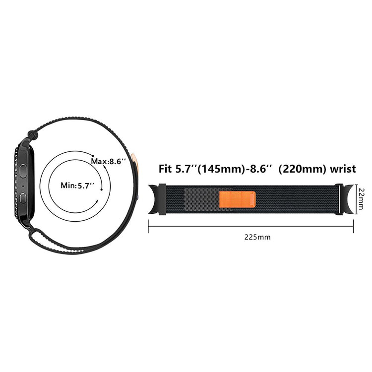 Vildt Holdbart Nylon Universal Rem passer til Samsung Smartwatch - Sølv#serie_7