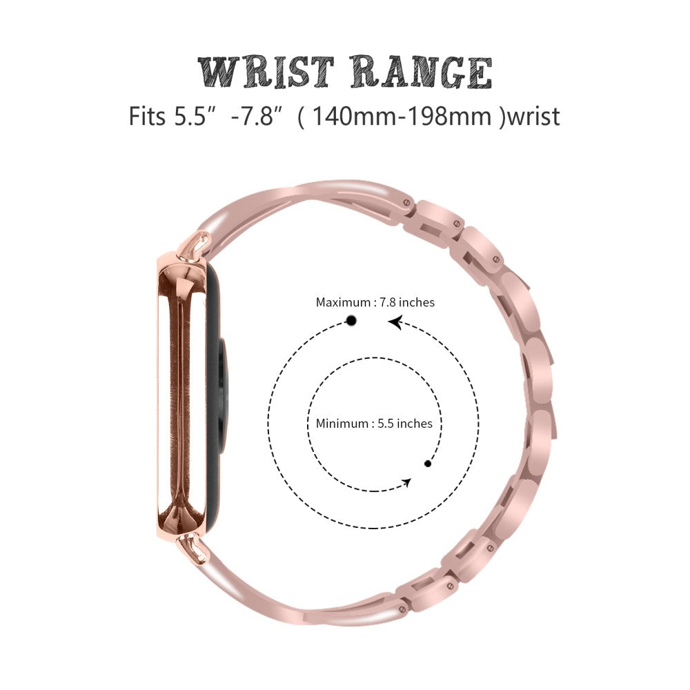 Zinc Alloy Watch Strap Xiaomi Redmi Watch 4 Bling Rhinestone Decor Bracelet - Rose Pink#serie_5