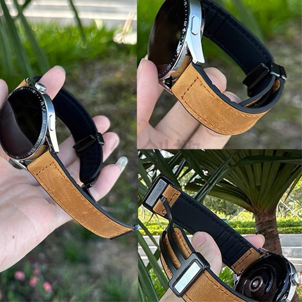 Super Pleasant Smartwatch Genuine Leather Universel Strap - Brown#serie_1