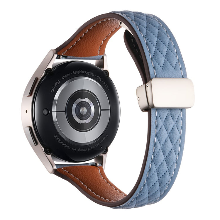 Mega Sejt Ægte Læder Universal Rem passer til Smartwatch - Blå#serie_4