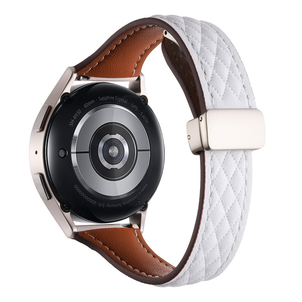 Mega Sejt Ægte Læder Universal Rem passer til Smartwatch - Hvid#serie_5