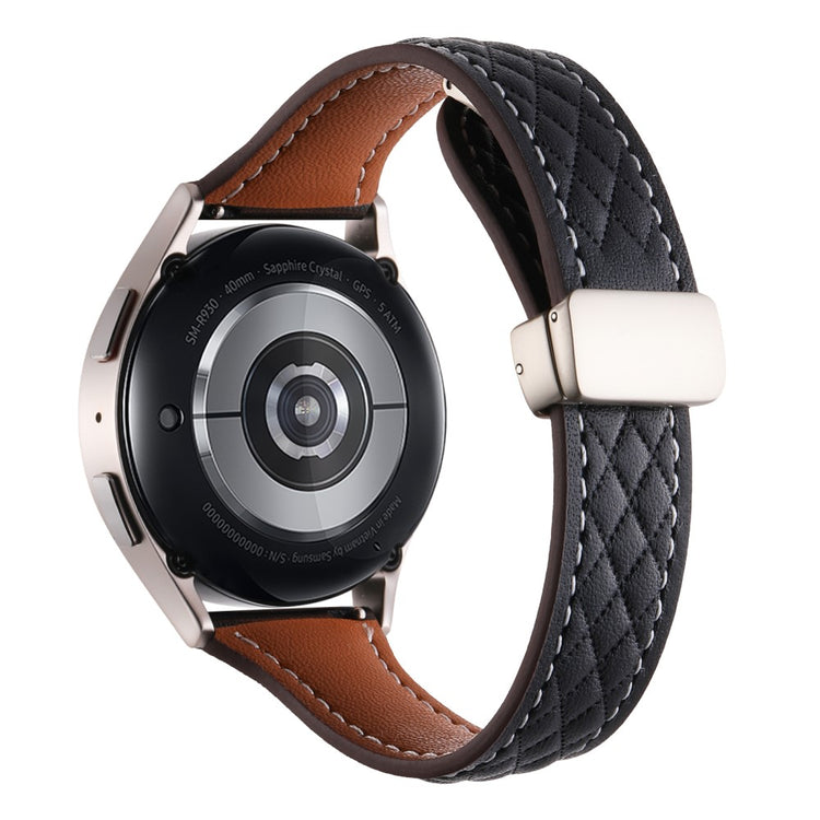 Super Skøn Ægte Læder Universal Rem passer til Smartwatch - Sort#serie_3