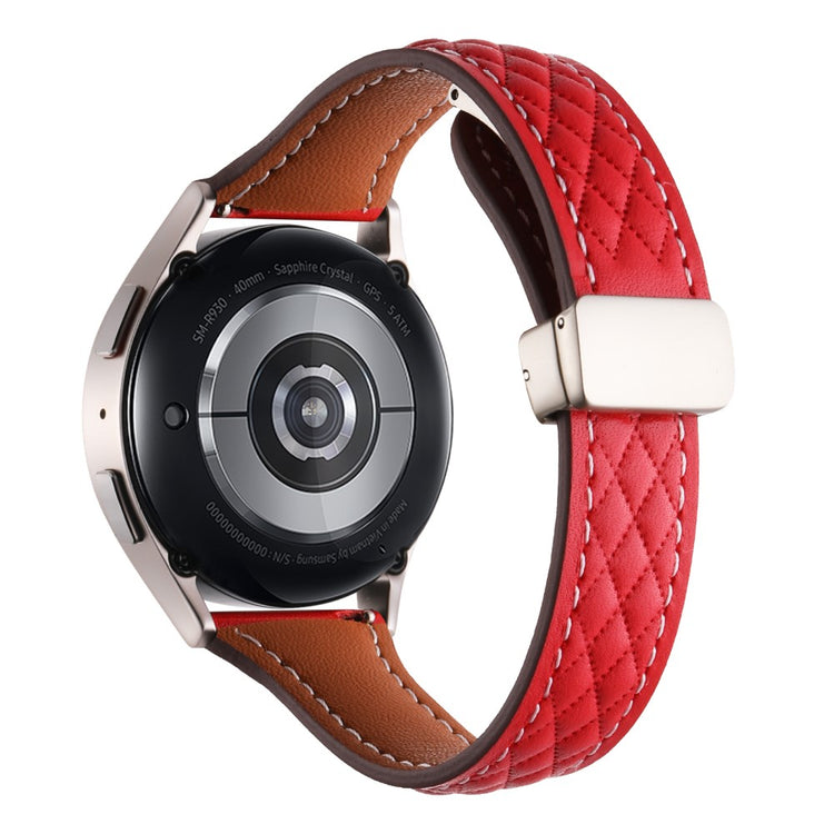 Super Skøn Ægte Læder Universal Rem passer til Smartwatch - Rød#serie_7