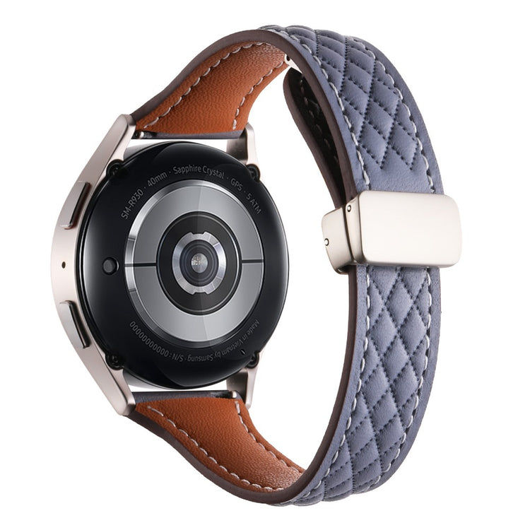 Super Skøn Ægte Læder Universal Rem passer til Smartwatch - Sølv#serie_9