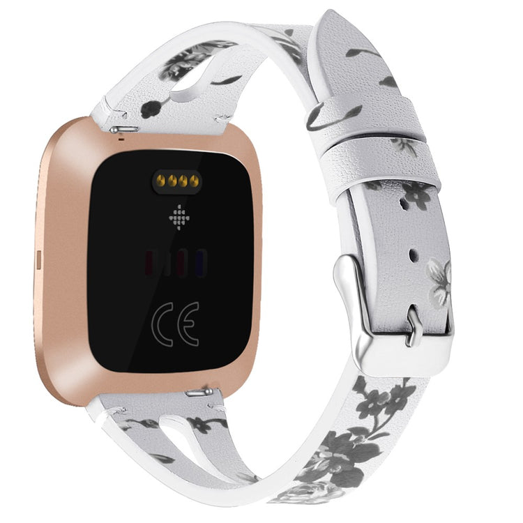 Mega Fashionable Fitbit Versa 3 Genuine Leather Strap - Silver#serie_1