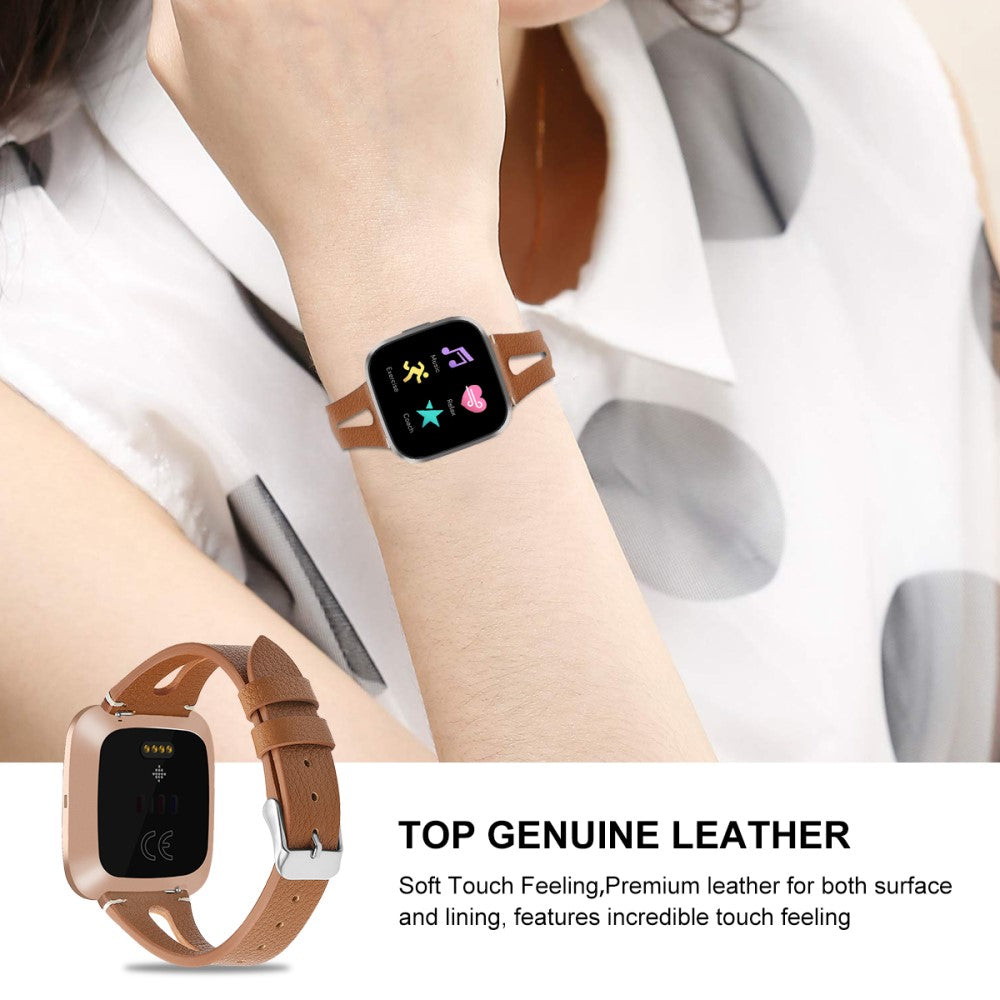 Mega Fashionable Fitbit Versa 3 Genuine Leather Strap - Brown#serie_11