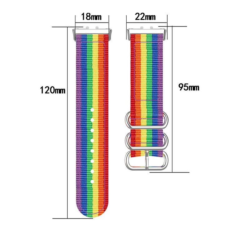 Samsung Galaxy Fit3 SM-R390 Nylon Watch Strap Three Rings Replacement Wrist Band - Black#serie_5