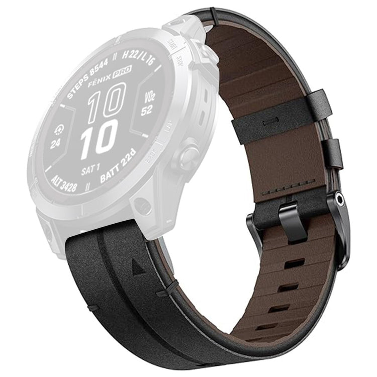 Superb Garmin Smartwatch Genuine Leather Universel Strap - Black#serie_1