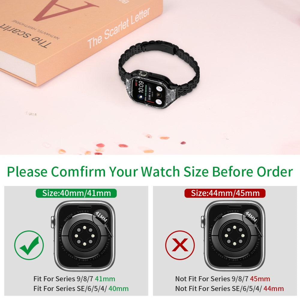 Very Good Apple Smartwatch Rhinestone Universel Strap - Black#serie_1