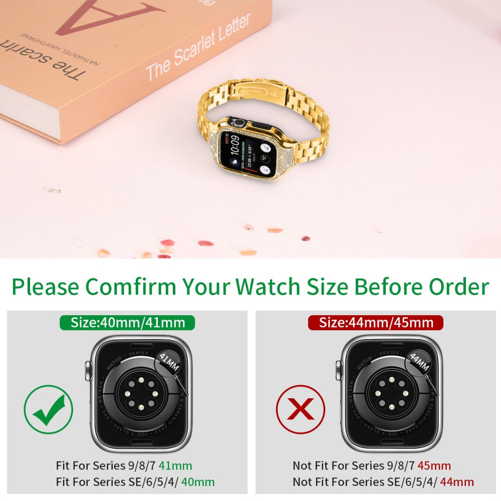 Lovely Apple Smartwatch Rhinestone Universel Strap - Gold#serie_3