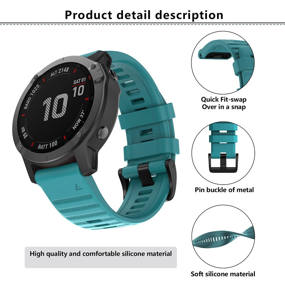 Really Beautiful Garmin Smartwatch Silicone Universel Strap - Silver#serie_7