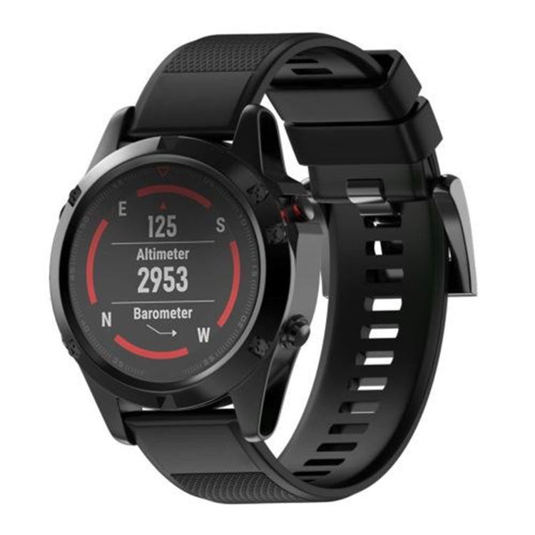 Super Durable Garmin Smartwatch Silicone Universel Strap - Black#serie_1