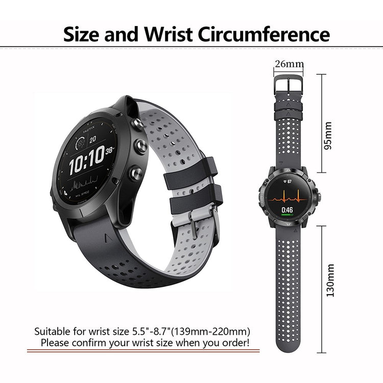 Absolutely Good Garmin Smartwatch Silicone Universel Strap - Silver#serie_3