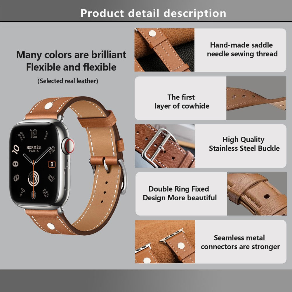 Excellent Apple Smartwatch Genuine Leather Universel Strap - Black#serie_6