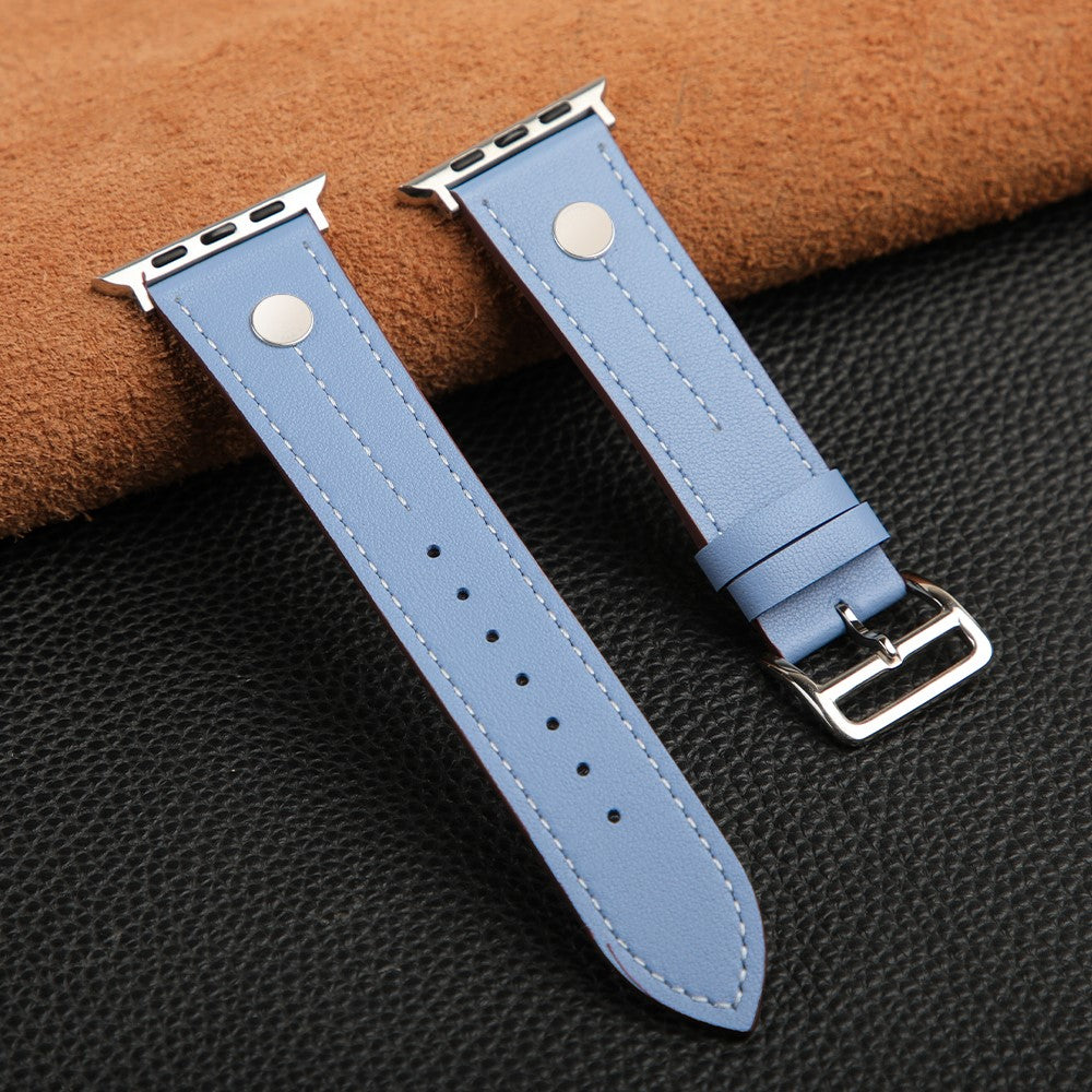 Elegant Apple Smartwatch Genuine Leather Universel Strap - Blue#serie_3