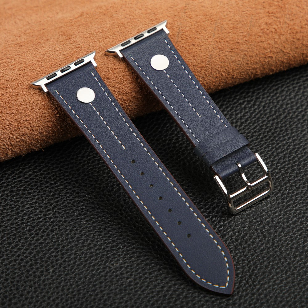 Elegant Apple Smartwatch Genuine Leather Universel Strap - Blue#serie_5