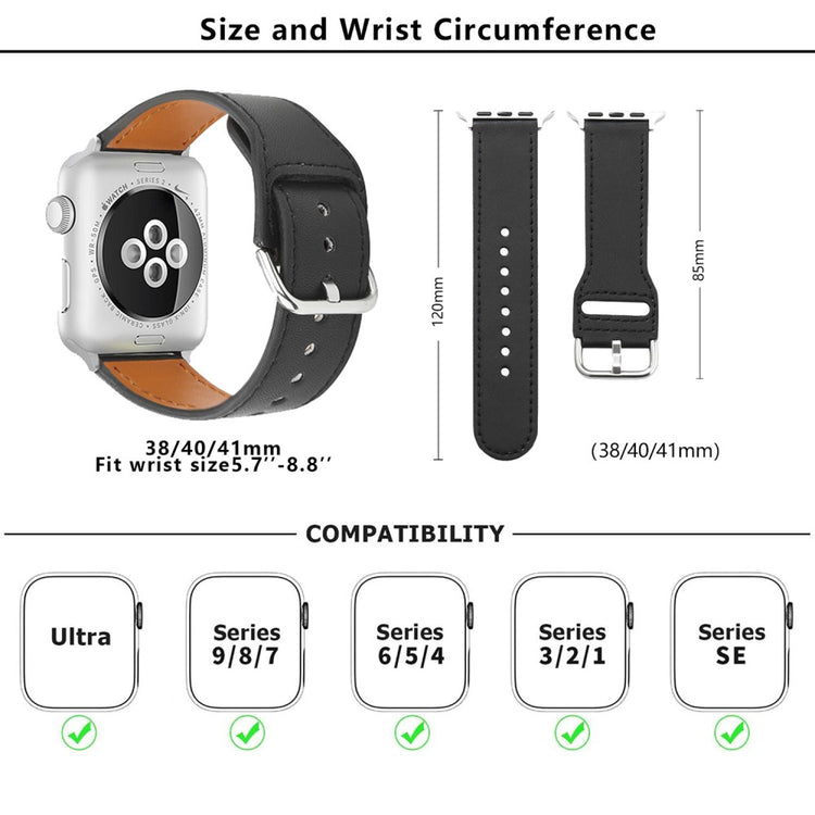 Absolutely Nice Apple Smartwatch Pu Leather Universel Strap - Silver#serie_3