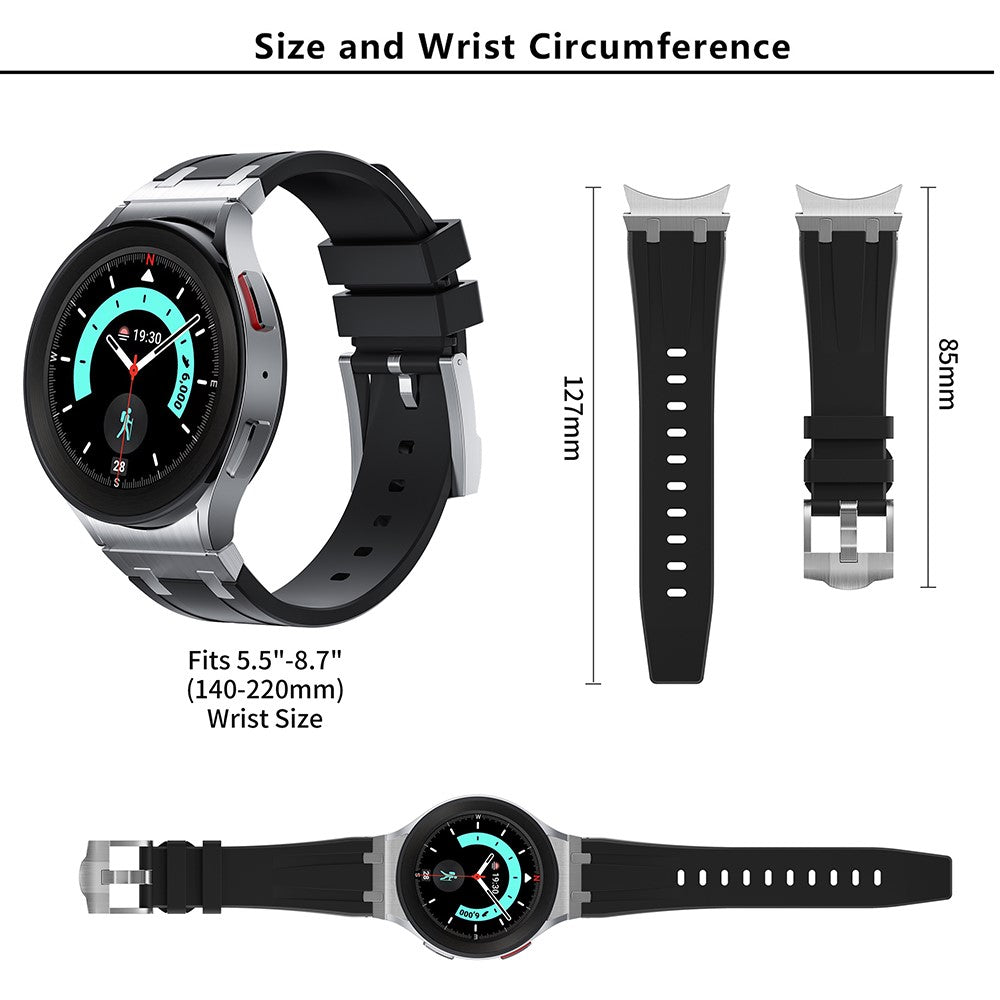 Samsung Galaxy Watch 5 (40mm) / Samsung Galaxy Watch 6 Classic (43mm) Silicone Universel Strap - Black#serie_7