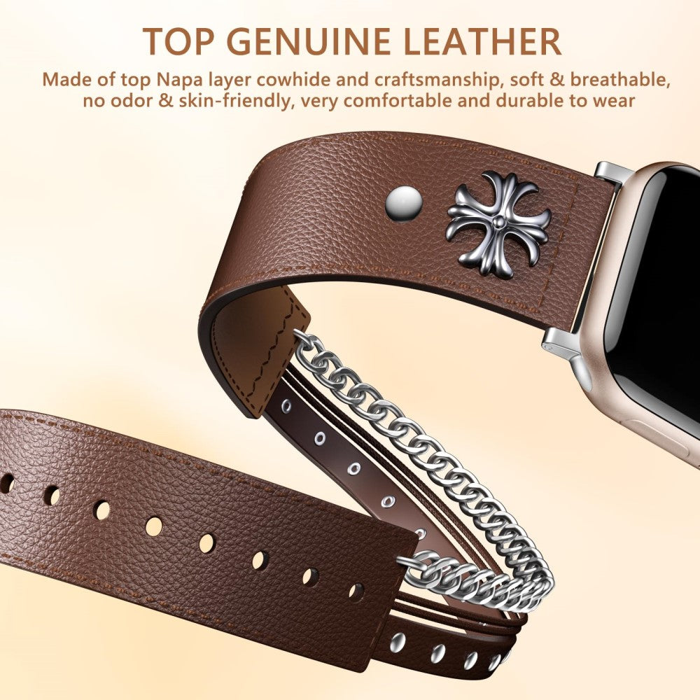 Strong Apple Smartwatch Genuine Leather Universel Strap - Brown#serie_2