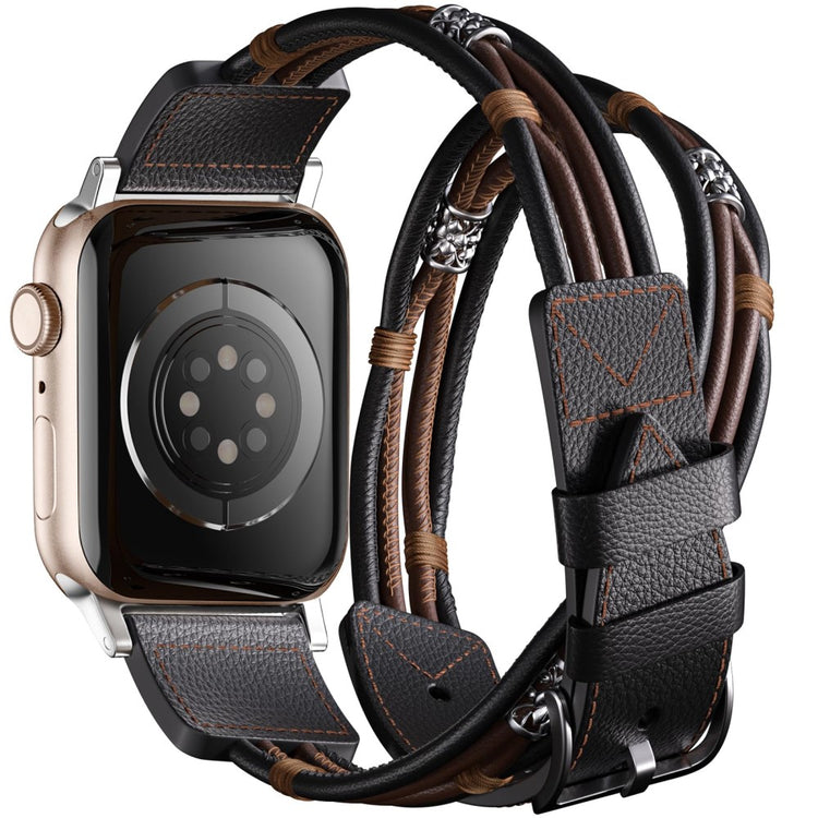 Super Good Apple Smartwatch Genuine Leather Universel Strap - Black#serie_1