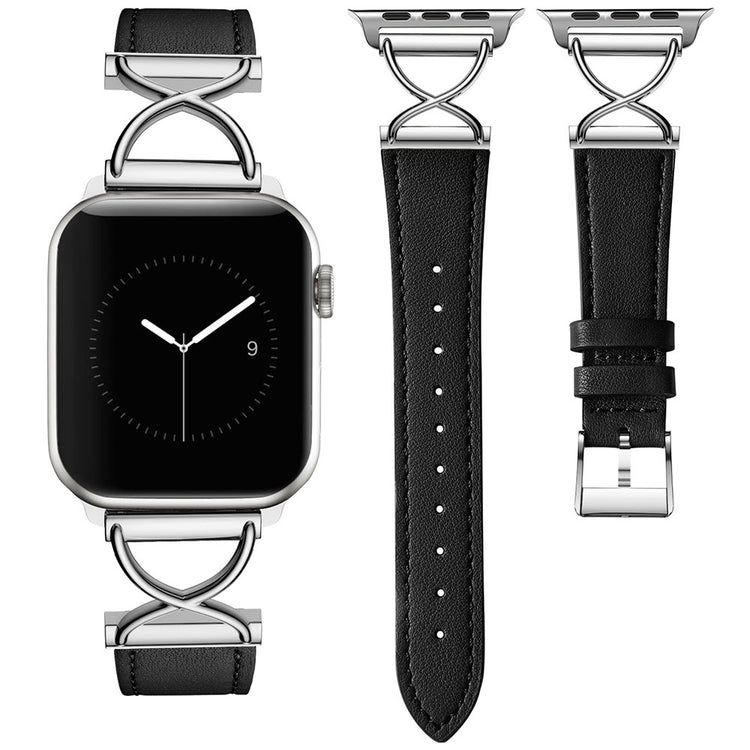 Superb Apple Smartwatch Genuine Leather Universel Strap - Silver#serie_413