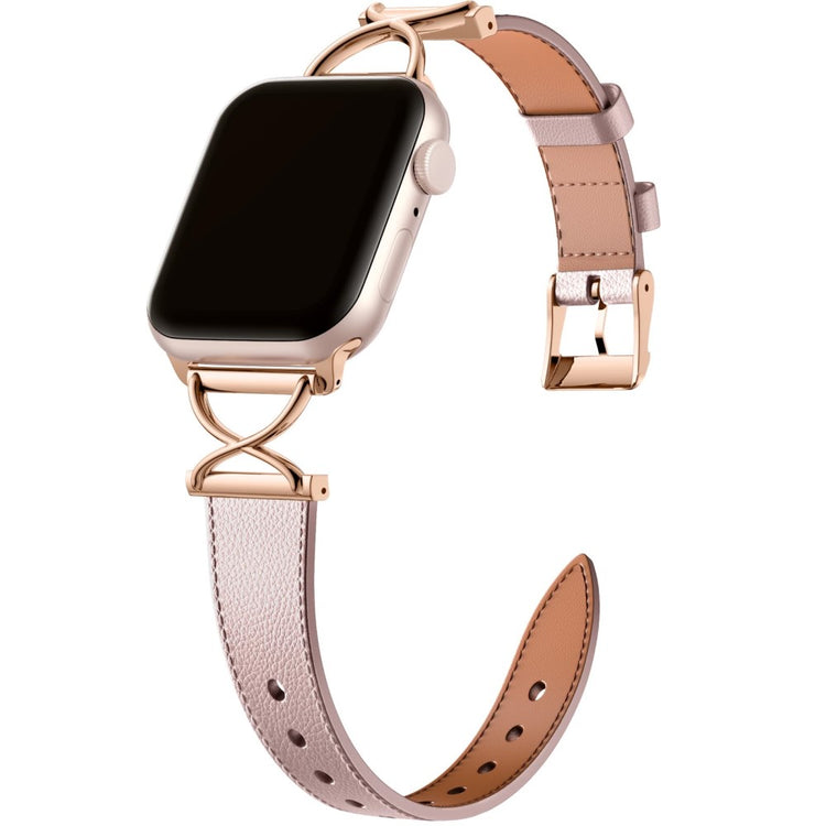 Mega Good Apple Smartwatch Genuine Leather Universel Strap - Pink#serie_4