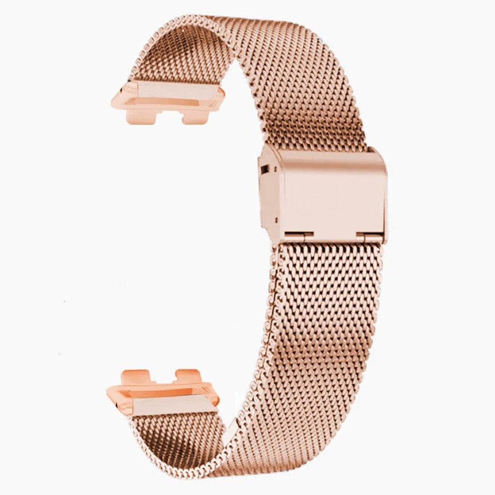 Huawei Band 9 Watch Bracelet Milanese Mesh Replacement Strap with Metal Connector - Rose Gold#serie_2