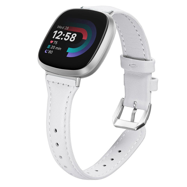 Fitbit Versa 3 / Fitbit Versa 4 Genuine Leather Universel Strap - White#serie_4