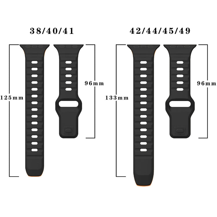 Tough Apple Smartwatch Silicone Universel Strap - Orange#serie_10