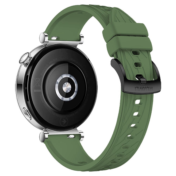 Huawei Watch GT 4 41mm / Xiaomi Mi Watch Silicone band 18mm Textured Watch Strap - Green+Black Buckle#serie_20