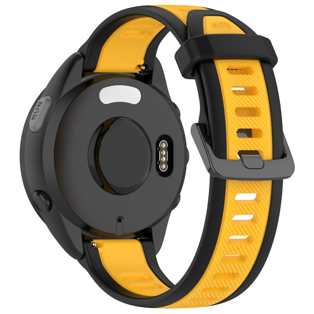 Huawei Watch GT 4 41mm / Garmin Venu 3S Silicone Watch bands Dual-Color 18mm Textured Strap - Black+Yellow#serie_11