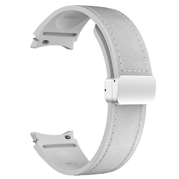 Very Durable Samsung Smartwatch Pu Leather Universel Strap - Silver#serie_15