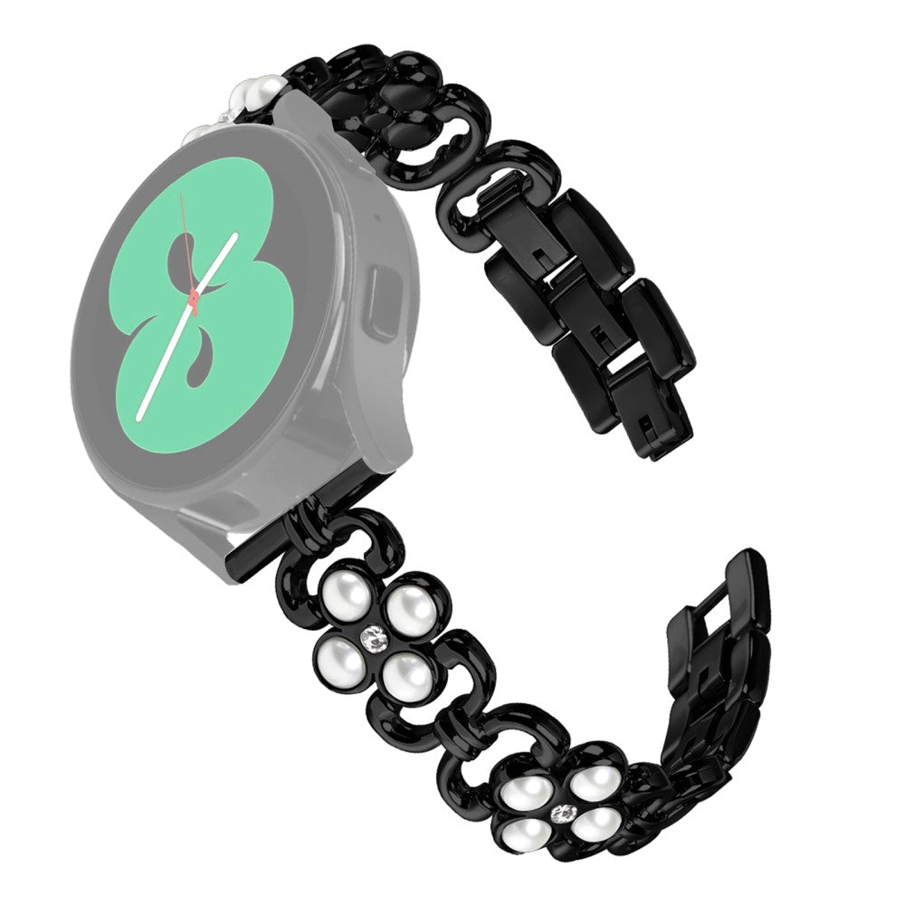 LG Watch Sport Pearl Decor Four Leaf Clover Watch Strap Stainless Steel Wrist band  - Black#serie_1