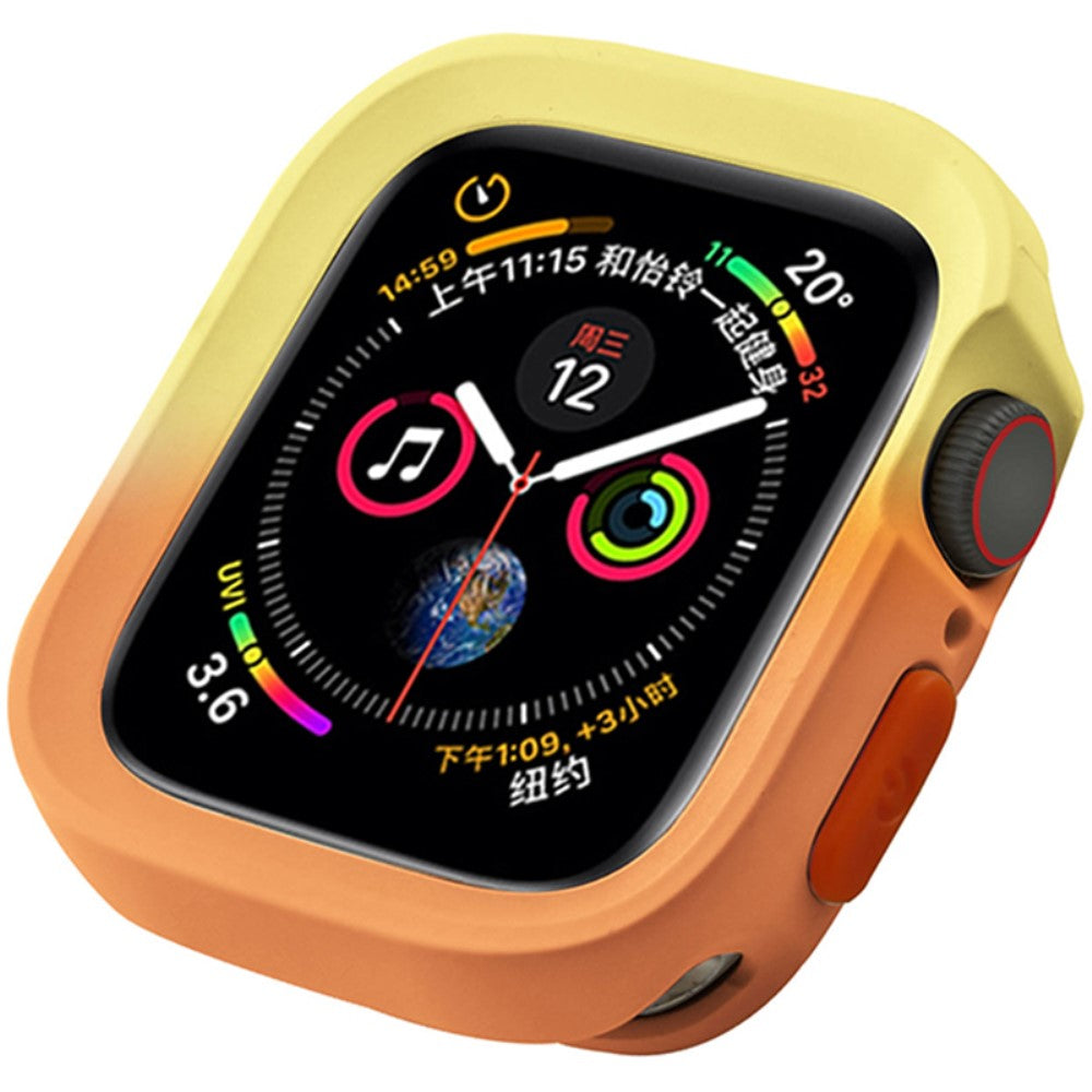 Apple Watch Series 4 / 5 / 6 / SE / SE (2022) 44mm / 7 / 8 / 9 45mm Dual Color Flexible Watch Case - Yellow+Orange#serie_5