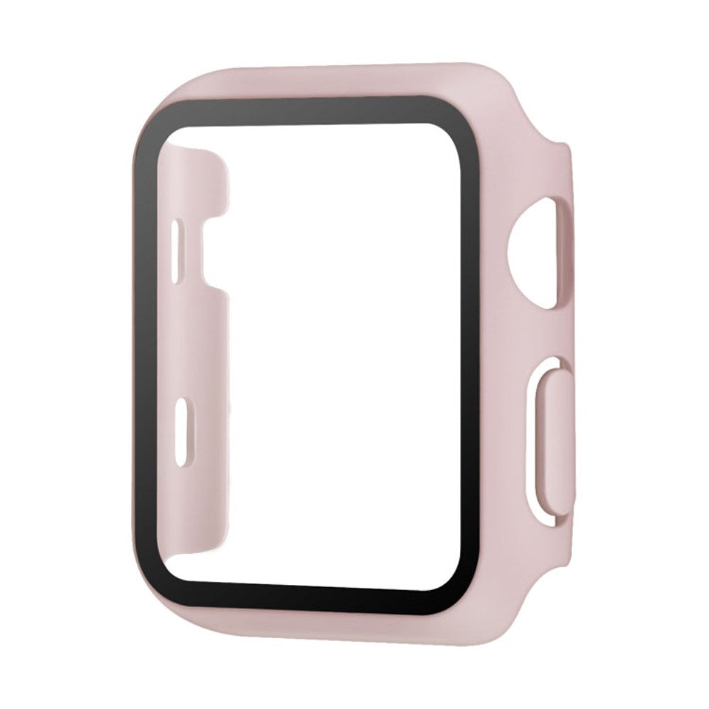 Apple Watch Series 10 42mm Watch Case Protective Hard Bump Resistant Cover with Tempered Glass Film - Pink#serie_2