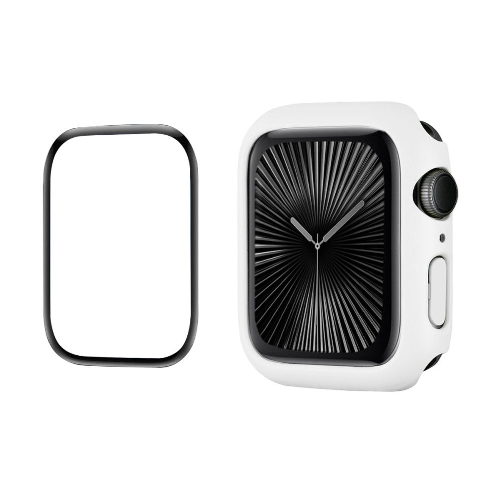Apple Watch Series 10 46mm ENKAY HAT PRINCE Solid Color PC Watch Case Shockproof Cover with Full Coverage PMMA Soft Film - White#serie_1