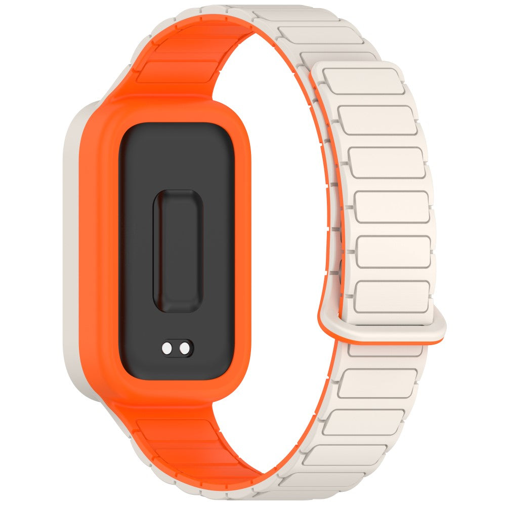 Xiaomi Smart Band 9 Active / Redmi Band 3 Silicone Watch Band Dual-Color Magnetic Reverse Buckle Wrist Strap - Starlight  /  Orange#serie_1