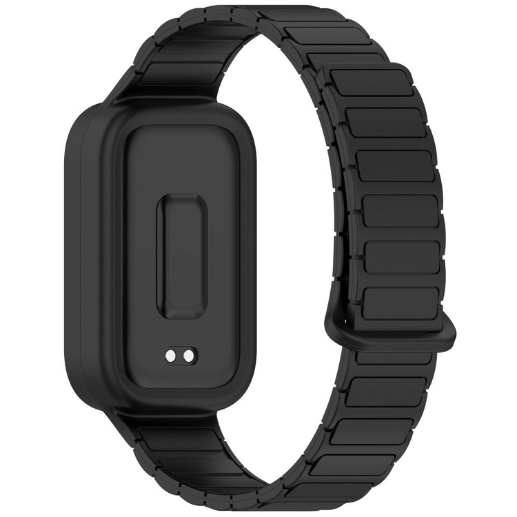 Xiaomi Smart Band 9 Active / Redmi Band 3 Silicone Watch Band Dual-Color Magnetic Reverse Buckle Wrist Strap - Black#serie_5