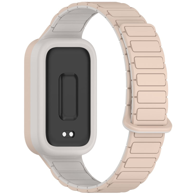 Xiaomi Smart Band 9 Active / Redmi Band 3 Silicone Watch Band Dual-Color Magnetic Reverse Buckle Wrist Strap - Milk Tea  /  Rock White#serie_6