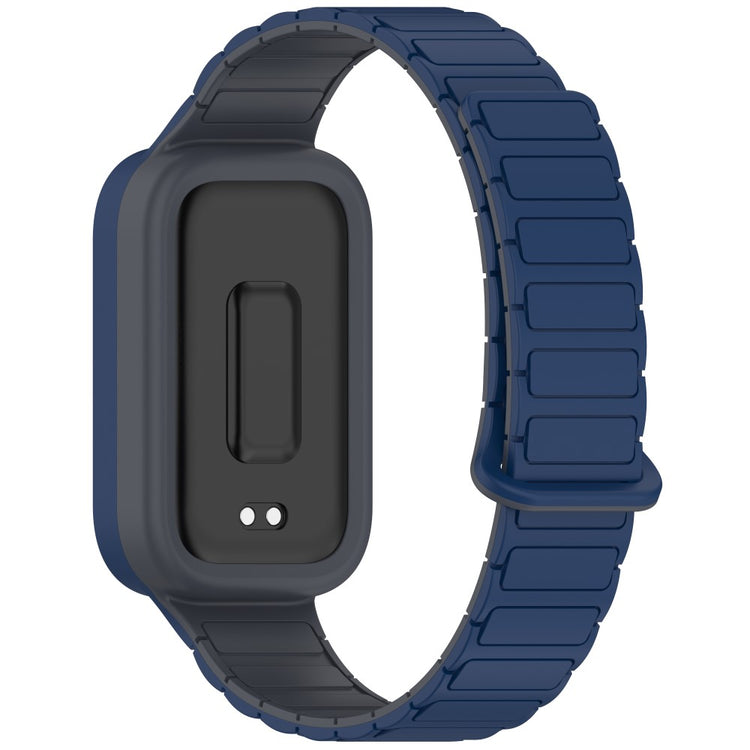 Xiaomi Smart Band 9 Active / Redmi Band 3 Silicone Watch Band Dual-Color Magnetic Reverse Buckle Wrist Strap - Midnight Blue  /  Grey#serie_8