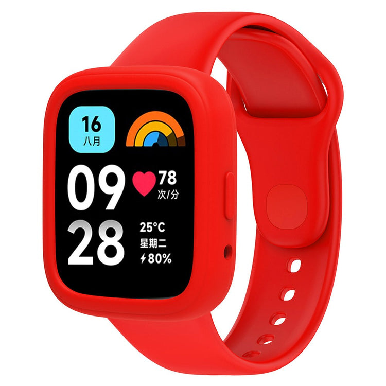Beskyttende Silikone Universal Bumper passer til Xiaomi Redmi Watch 3 Active / Xiaomi Mi Watch Lite 3 - Rød#serie_5