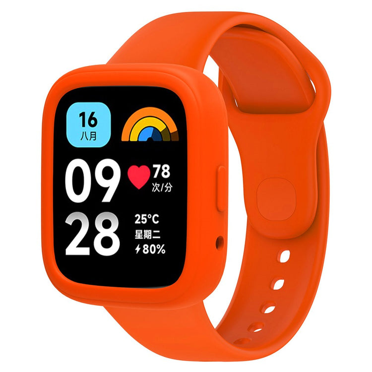 Beskyttende Silikone Universal Bumper passer til Xiaomi Redmi Watch 3 Active / Xiaomi Mi Watch Lite 3 - Orange#serie_6