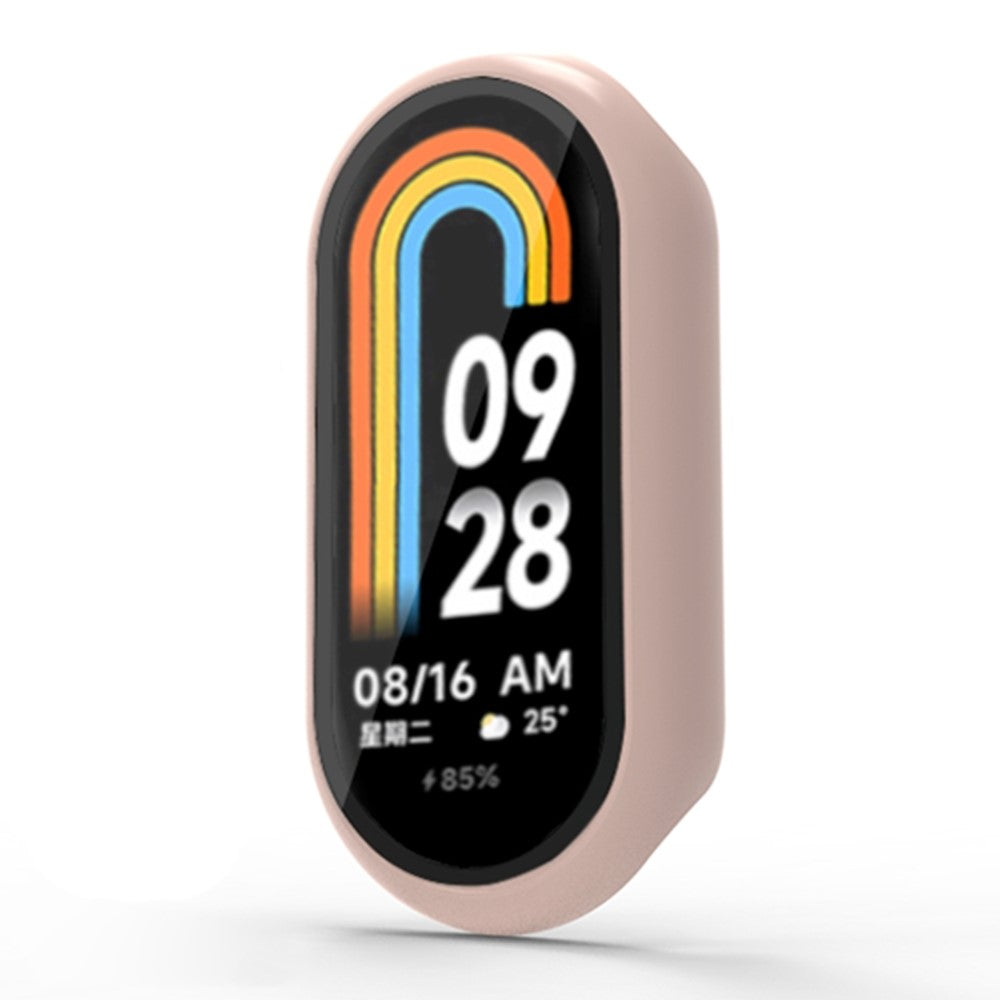 Mega Fed Cover med Skærmbeskytter i Silikone passer til Xiaomi Smart Band 8 - Pink#serie_2